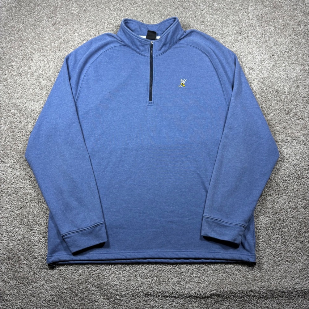 Dunning Golf Winged Foot Golf Club 1/4 Zip Pullover Blue Mens XXL Quarter Zip